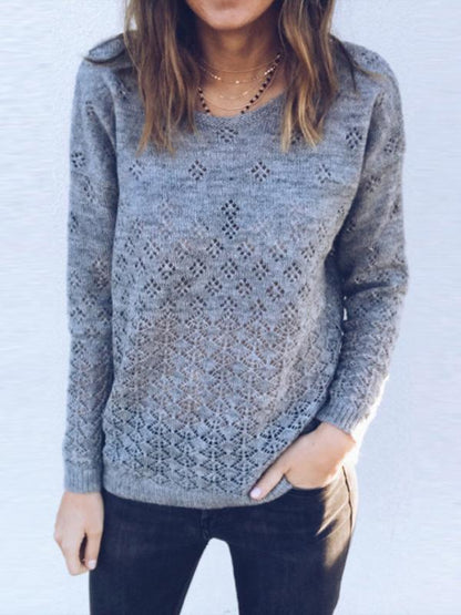 Simple 2 Colors Solid Color V-neck Sweater Tops