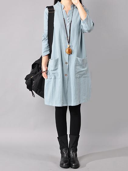 Plus Size Loose Solid Mini Dresses