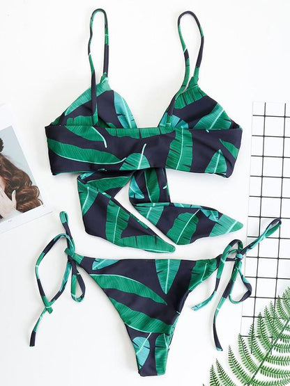 Lace-up Knot Bikini Swimsuit