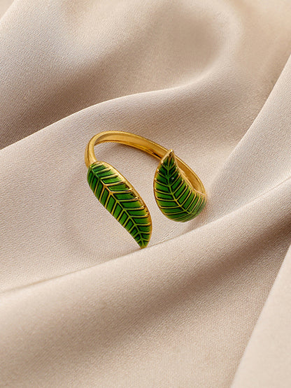 Original Leaf Shape Adjustable Ring