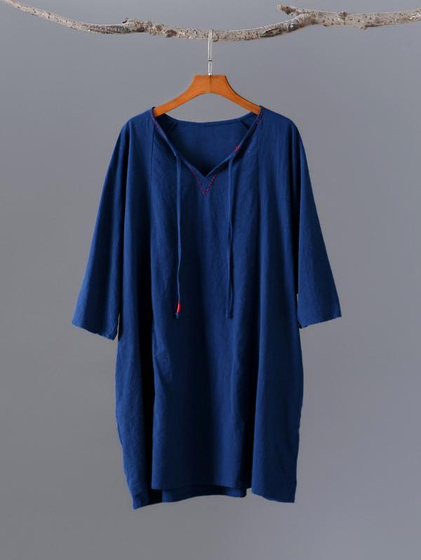 Simple Solid V-Neck T-Shirts Tops