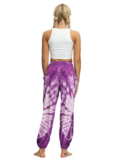 Bohemia Tie-Dyed Elastic Multi-Colored Knickerbockers& Yoga Pants