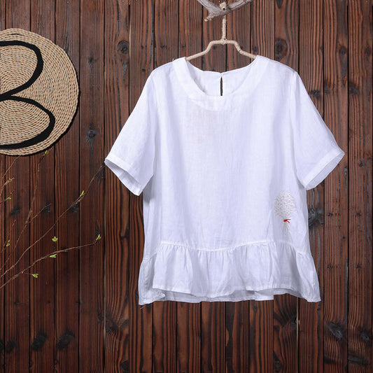 A Bouquet Of Flower Embroidery Casual T-Shirt