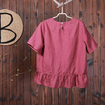 A Bouquet Of Flower Embroidery Casual T-Shirt