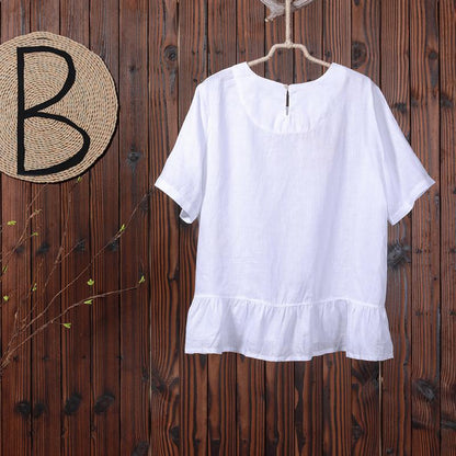 A Bouquet Of Flower Embroidery Casual T-Shirt