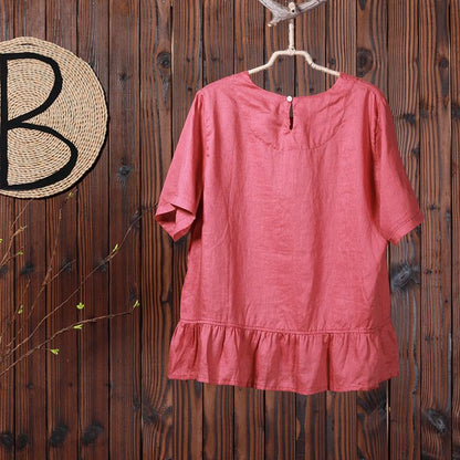 A Bouquet Of Flower Embroidery Casual T-Shirt