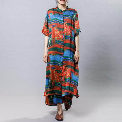 Abstract Printed Soft Fabric Casual Two-Piece Set