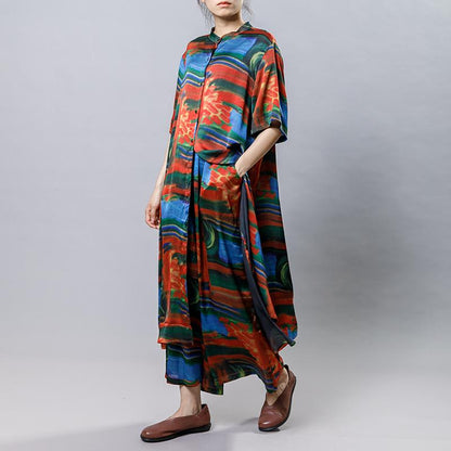 Abstract Printed Soft Fabric Casual Two-Piece Set