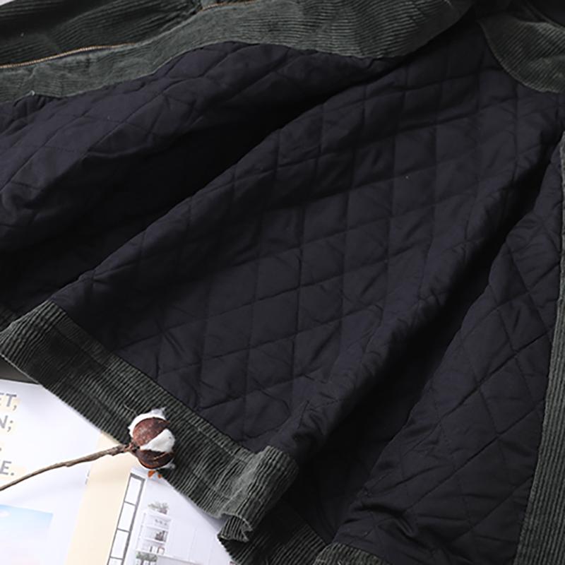 Agaric Sleeve Solid Color Retro Warm Coat