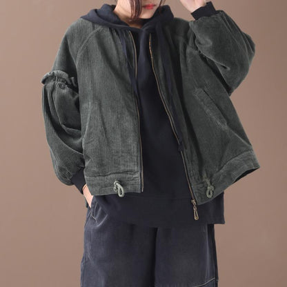 Agaric Sleeve Solid Color Retro Warm Coat