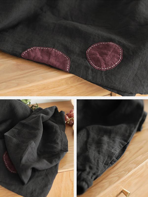 Applique Dot Retro Loose Harem Pants