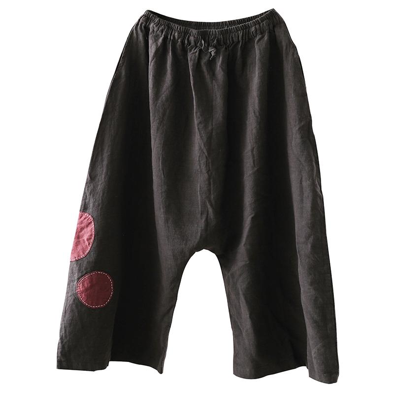 Applique Dot Retro Loose Harem Pants