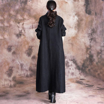 Appliques Retro Casual Warm Woolen Coat