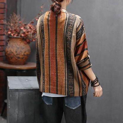 Autumn New Retro Printed Sweater Coat