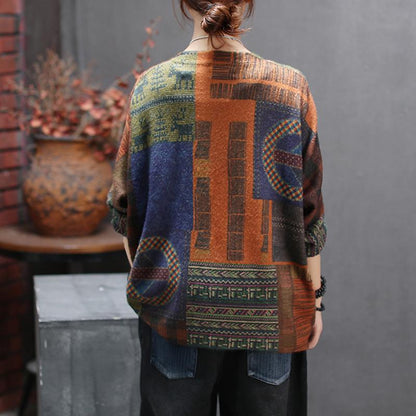 Autumn New Retro Printed Sweater Coat