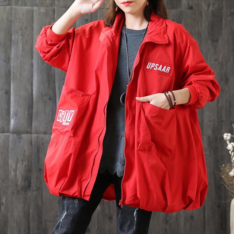 Autumn Plus Size Zipper Women Trench Coat