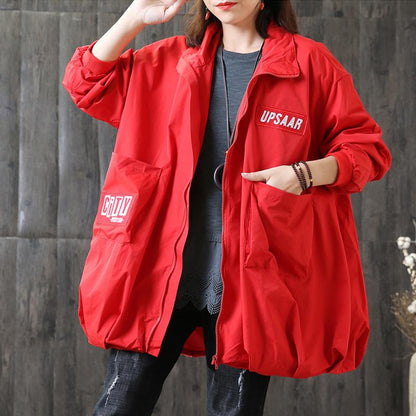 Autumn Plus Size Zipper Women Trench Coat