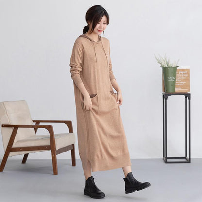 Autumn Pure Color Soft Comfortable Straight Dress