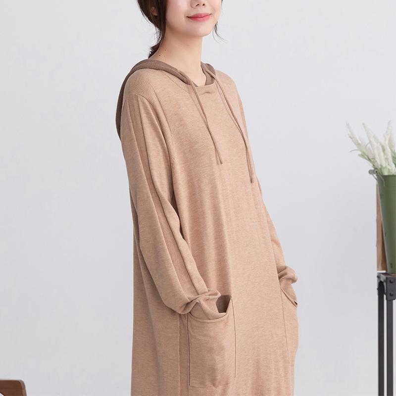 Autumn Pure Color Soft Comfortable Straight Dress