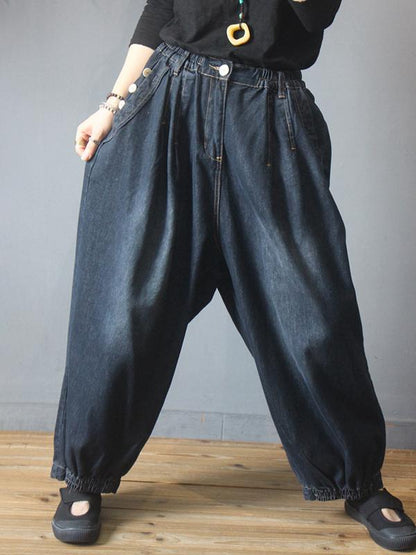 Autumn Retro Casual Pure Color Classic Jeans