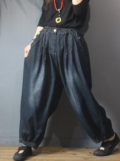 Autumn Retro Casual Pure Color Classic Jeans