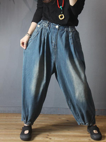 Autumn Retro Casual Pure Color Classic Jeans