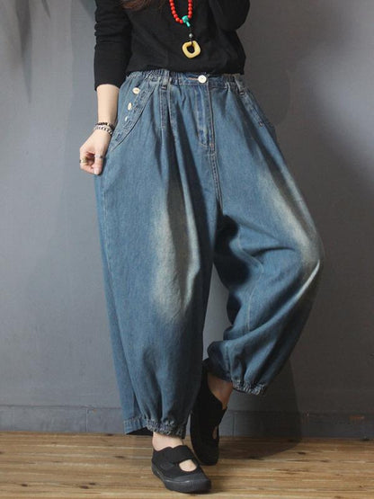 Autumn Retro Casual Pure Color Classic Jeans