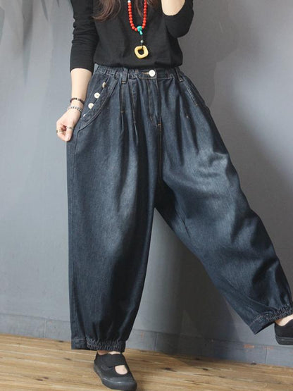 Autumn Retro Casual Pure Color Classic Jeans