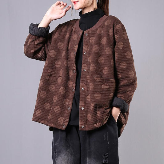 Autumn Retro Dots Warm Comfortable Coat