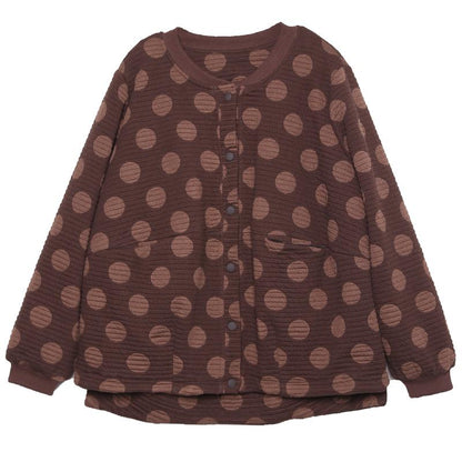 Autumn Retro Dots Warm Comfortable Coat