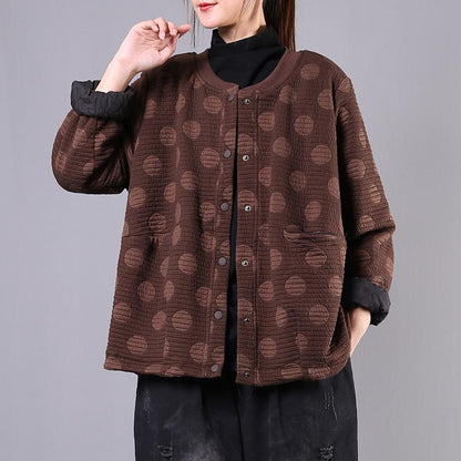 Autumn Retro Dots Warm Comfortable Coat