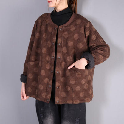 Autumn Retro Dots Warm Comfortable Coat