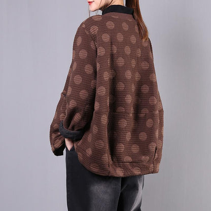 Autumn Retro Dots Warm Comfortable Coat