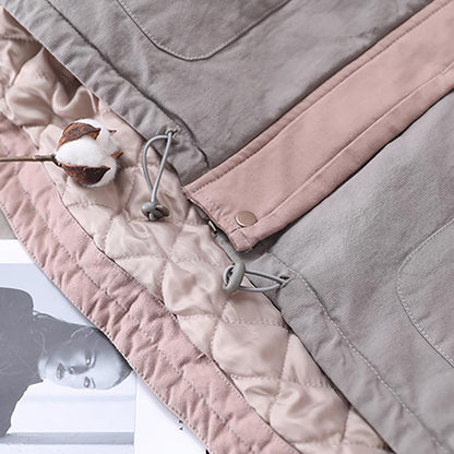 Autumn Winter Casual Colour Block Warm Coat