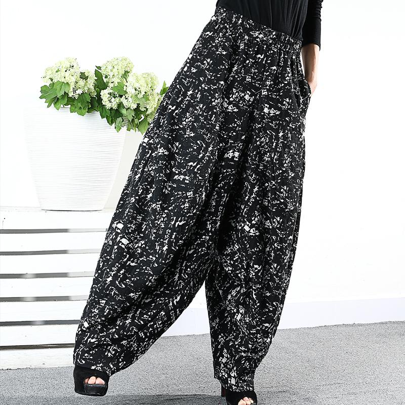 Autumn Winter Jacquard Loose Casual Harem Pants