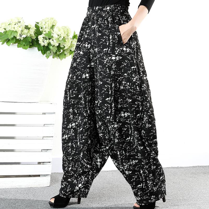 Autumn Winter Jacquard Loose Casual Harem Pants