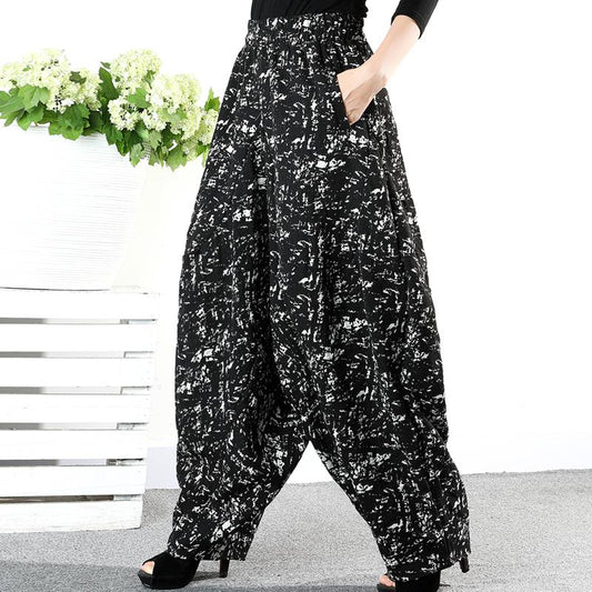 Autumn Winter Jacquard Loose Casual Harem Pants