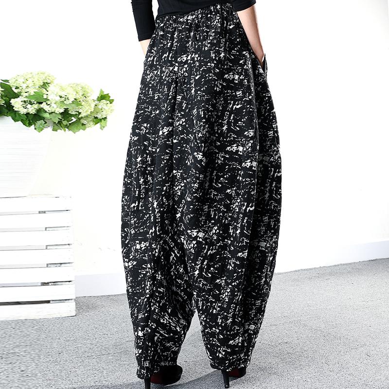 Autumn Winter Jacquard Loose Casual Harem Pants