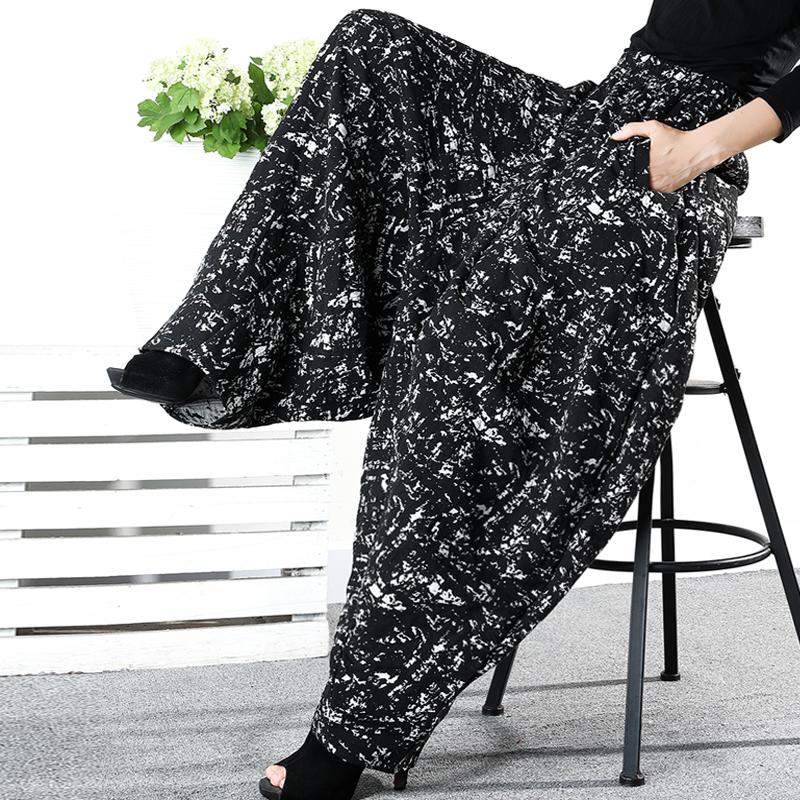 Autumn Winter Jacquard Loose Casual Harem Pants