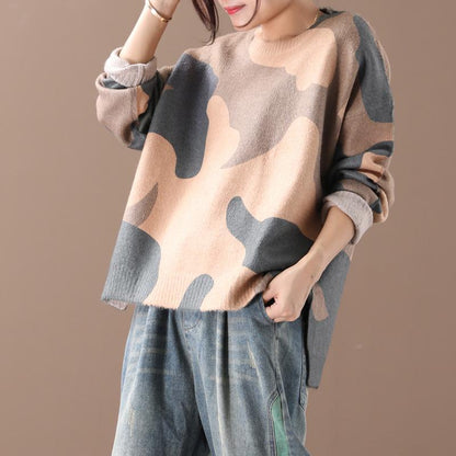 Autumn Winter Loose Camouflage Pullover Sweater