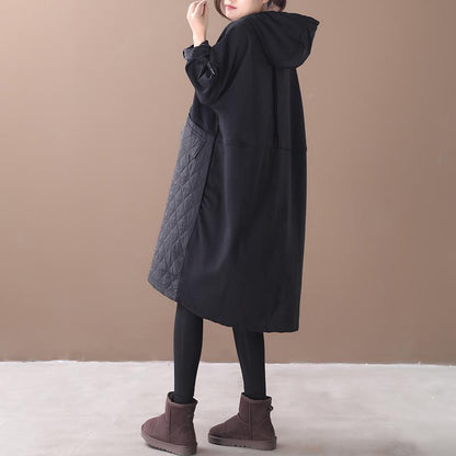 Autumn Winter New Loose Hooded Plus Velvet Dress