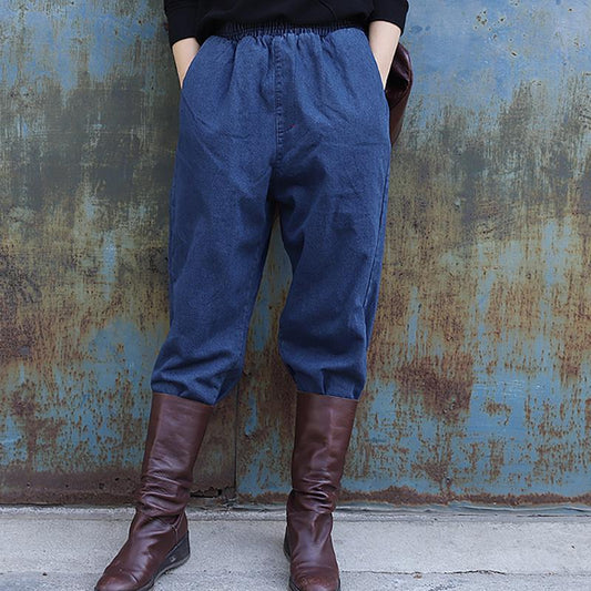 Autumn Winter Pure Color Thermal Harem Pants