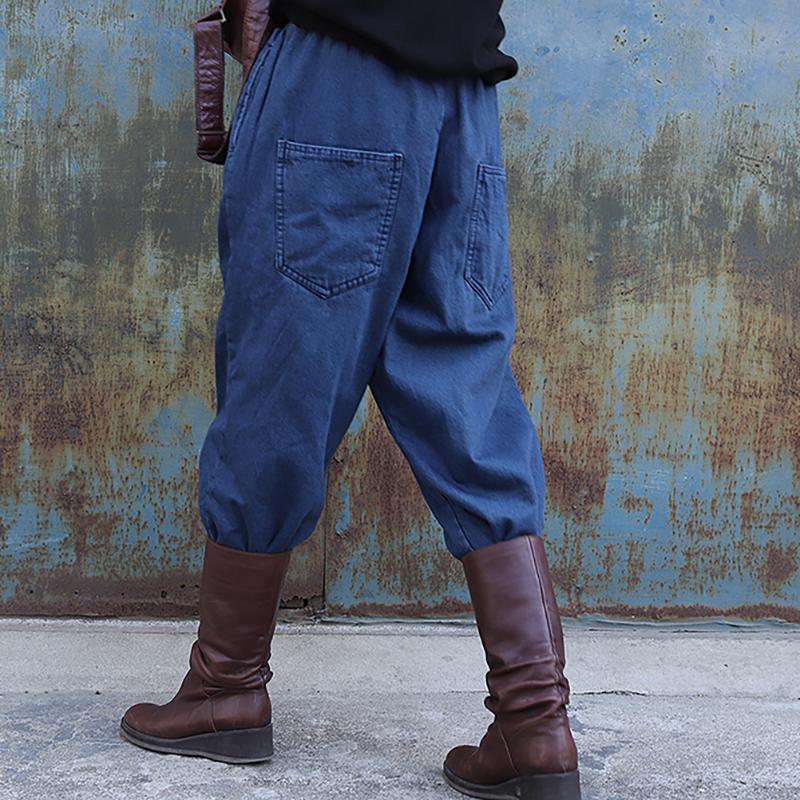 Autumn Winter Pure Color Thermal Harem Pants