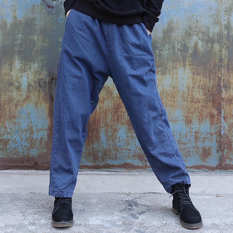 Autumn Winter Pure Color Thermal Harem Pants