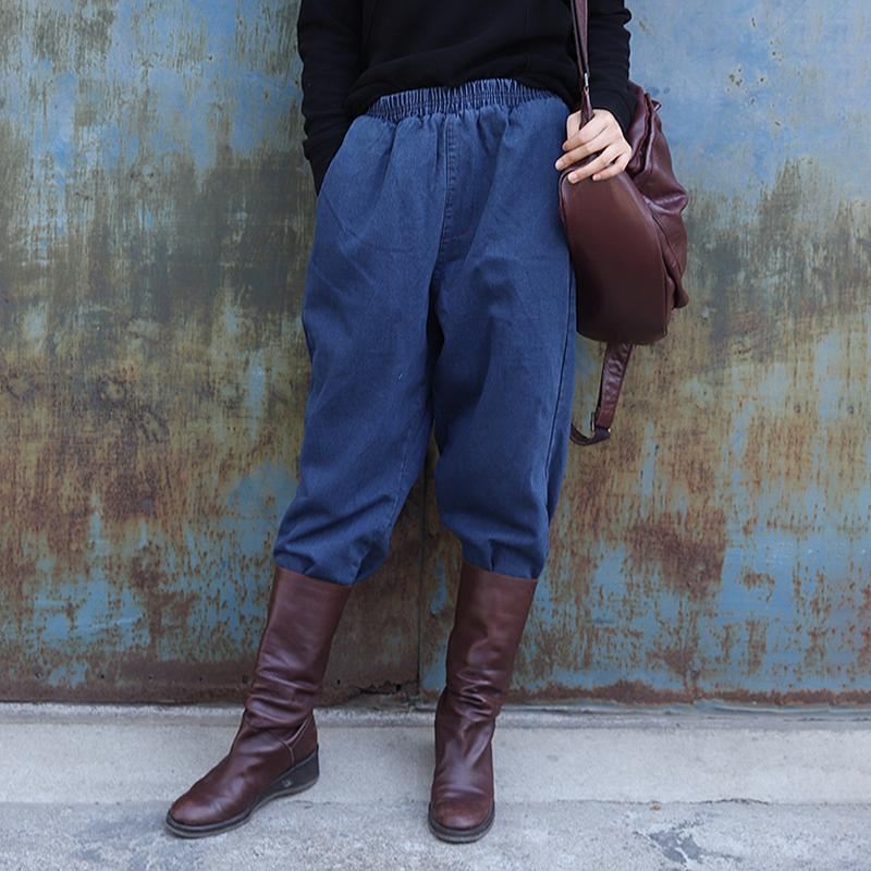 Autumn Winter Pure Color Thermal Harem Pants