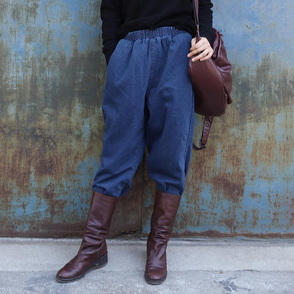 Autumn Winter Pure Color Thermal Harem Pants