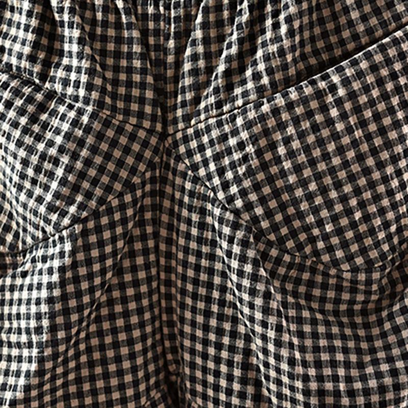 Autumn Winter Retro Plaid Thick Harem Pants