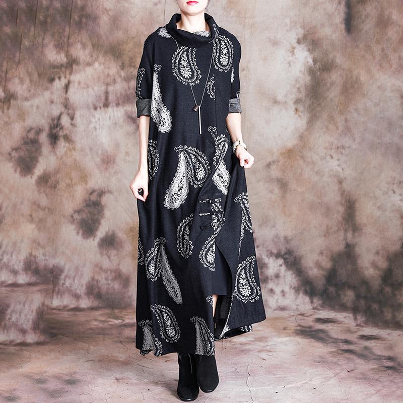 Autumn Winter Retro Printed Warm Comfortable Dress