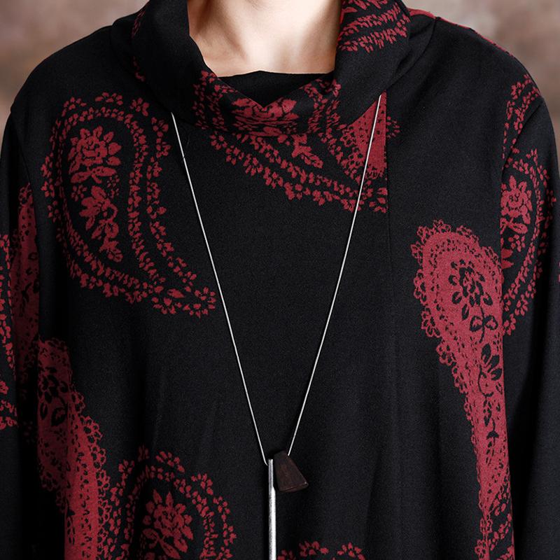 Autumn Winter Retro Printed Warm Comfortable Dress