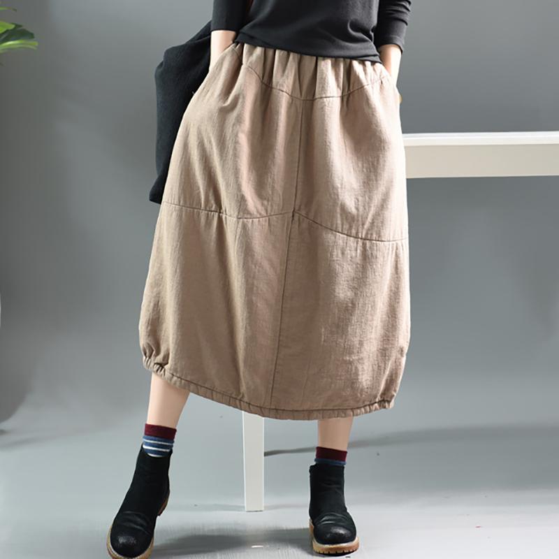 Autumn Winter Simple Pure Color Warm Skirt